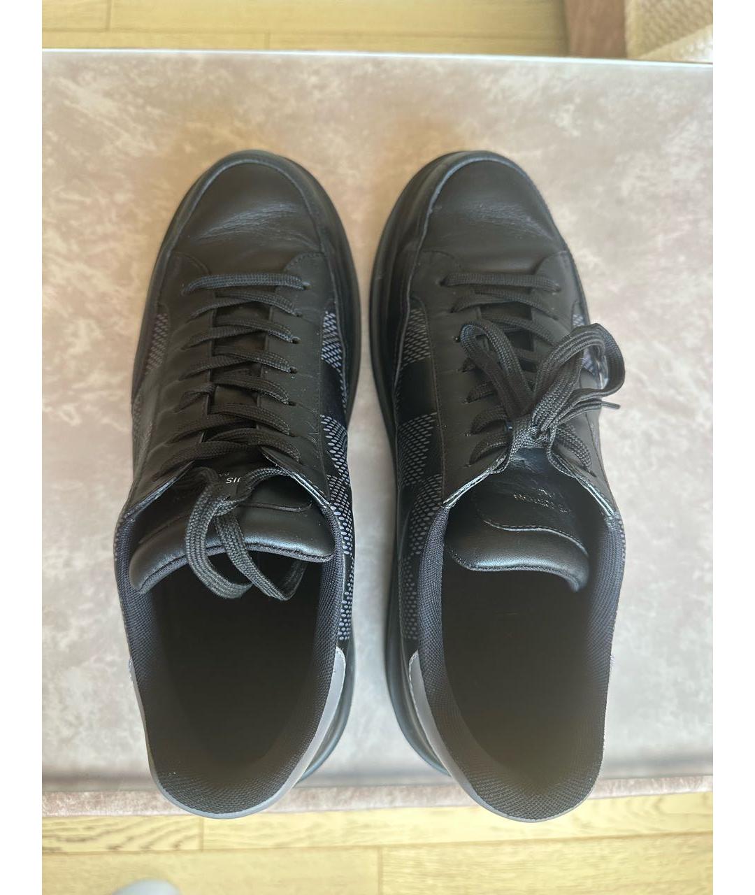 LOUIS VUITTON Черные кожаные низкие кроссовки / кеды, фото 3