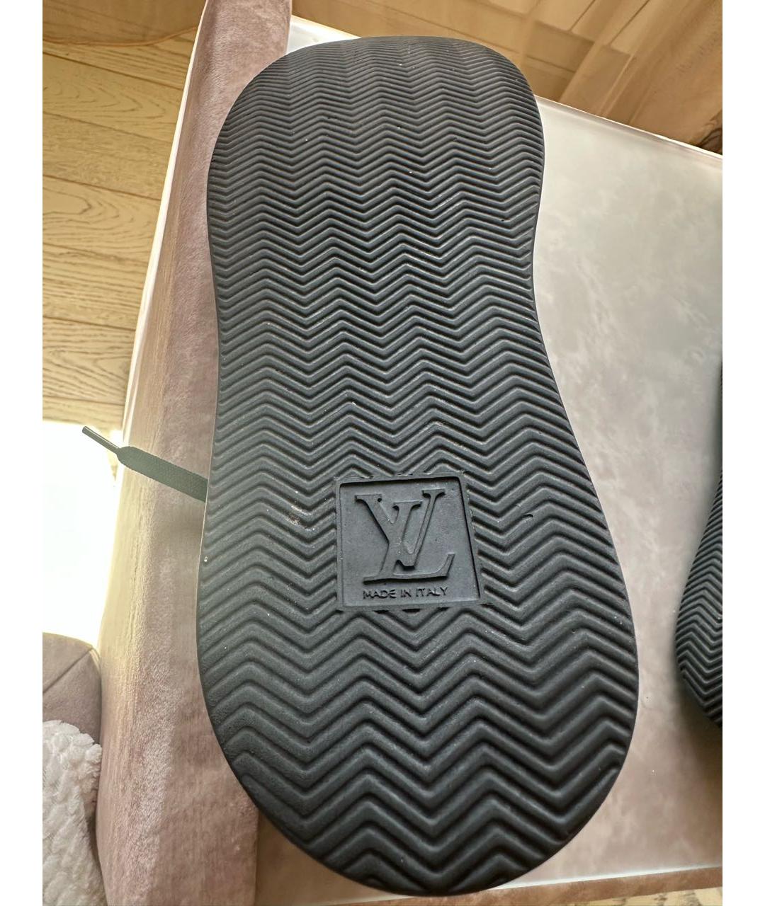 LOUIS VUITTON Черные кожаные низкие кроссовки / кеды, фото 6