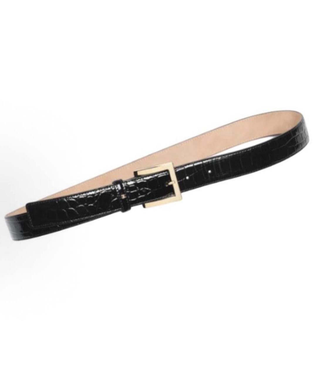 CHANEL Черный ремень из лакированной кожи, фото 2