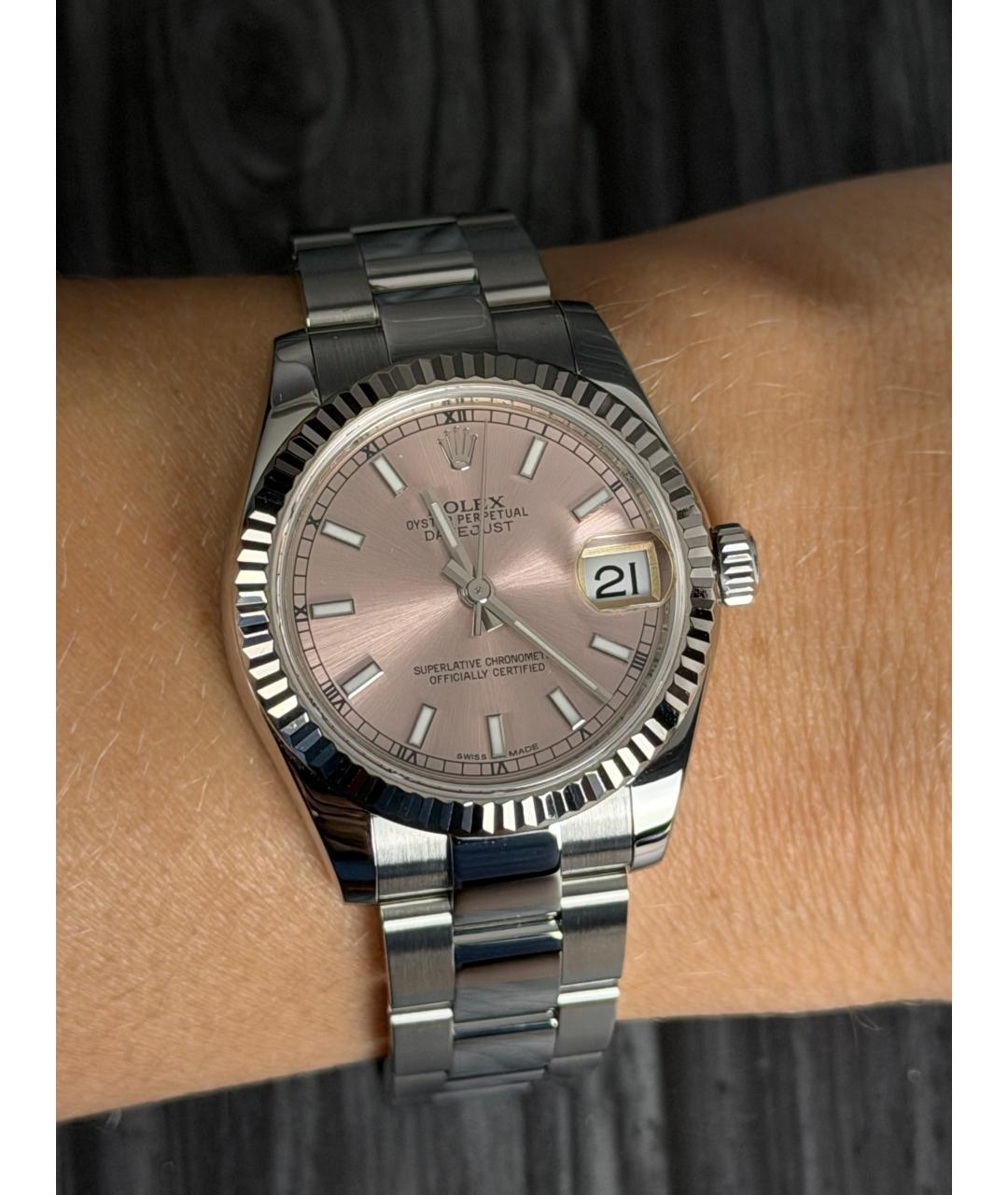 ROLEX Розовые часы, фото 8