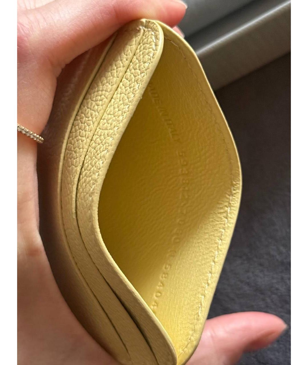 BALENCIAGA Желтый кожаный кардхолдер, фото 4