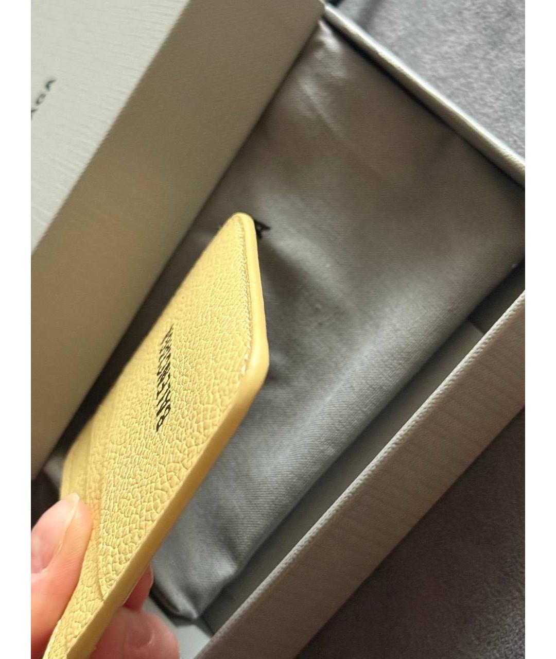 BALENCIAGA Желтый кожаный кардхолдер, фото 6