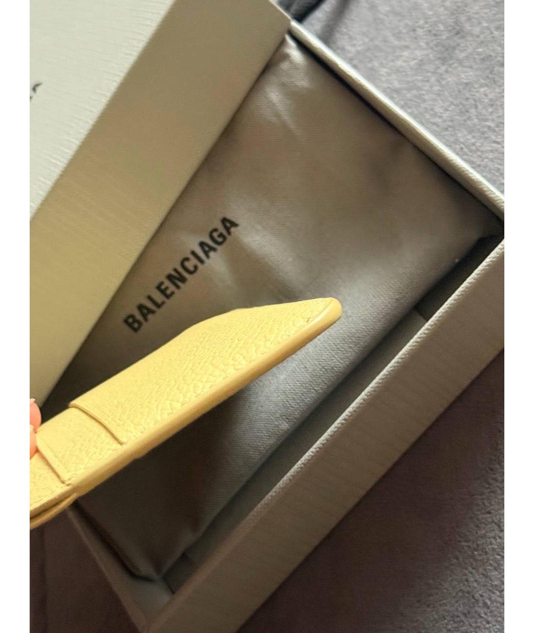 BALENCIAGA Желтый кожаный кардхолдер, фото 7