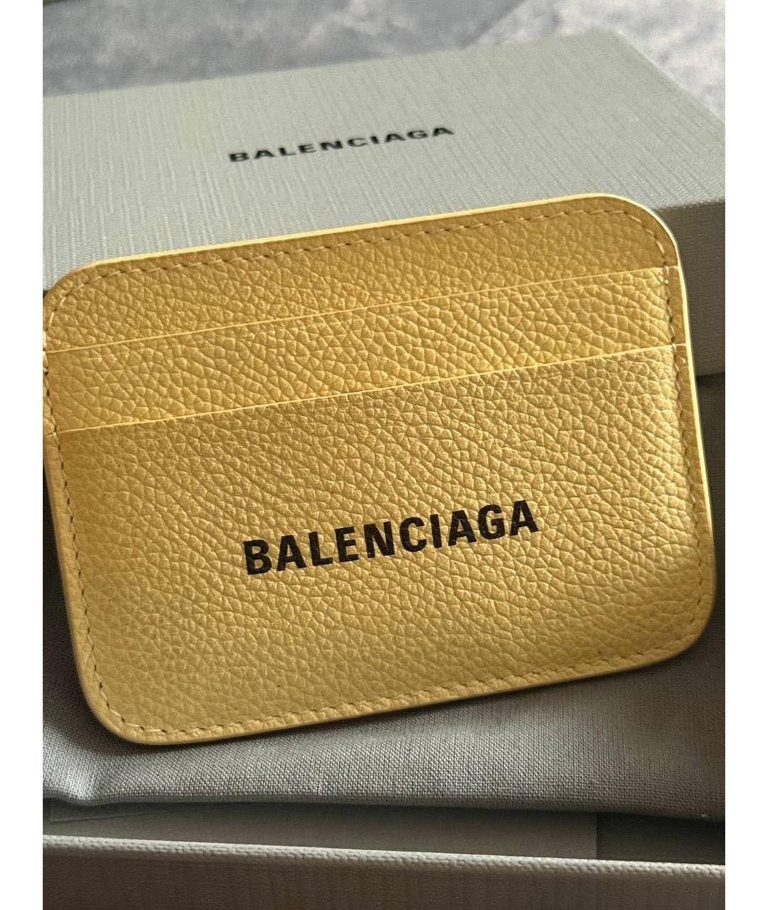 BALENCIAGA Желтый кожаный кардхолдер, фото 8