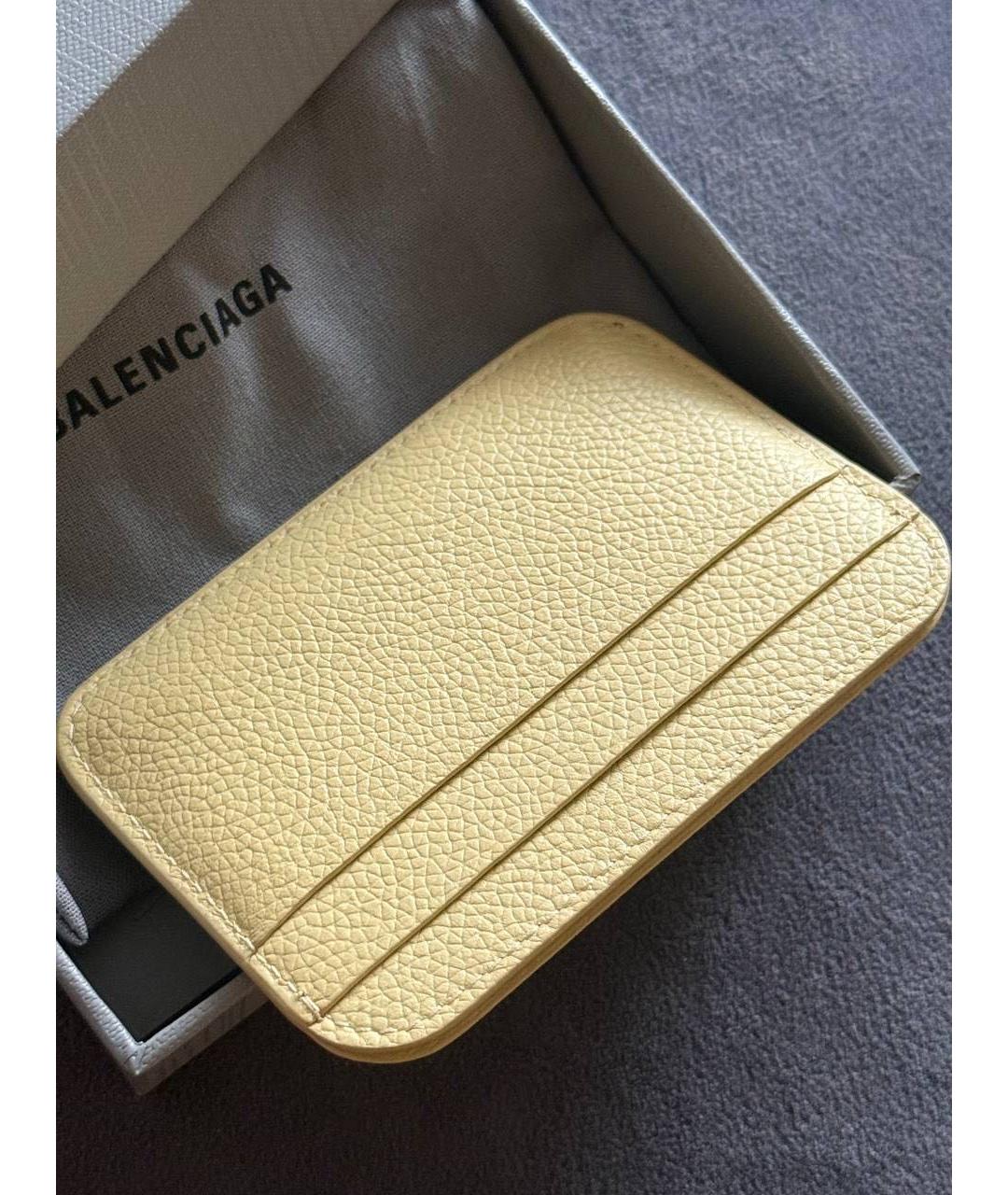 BALENCIAGA Желтый кожаный кардхолдер, фото 3