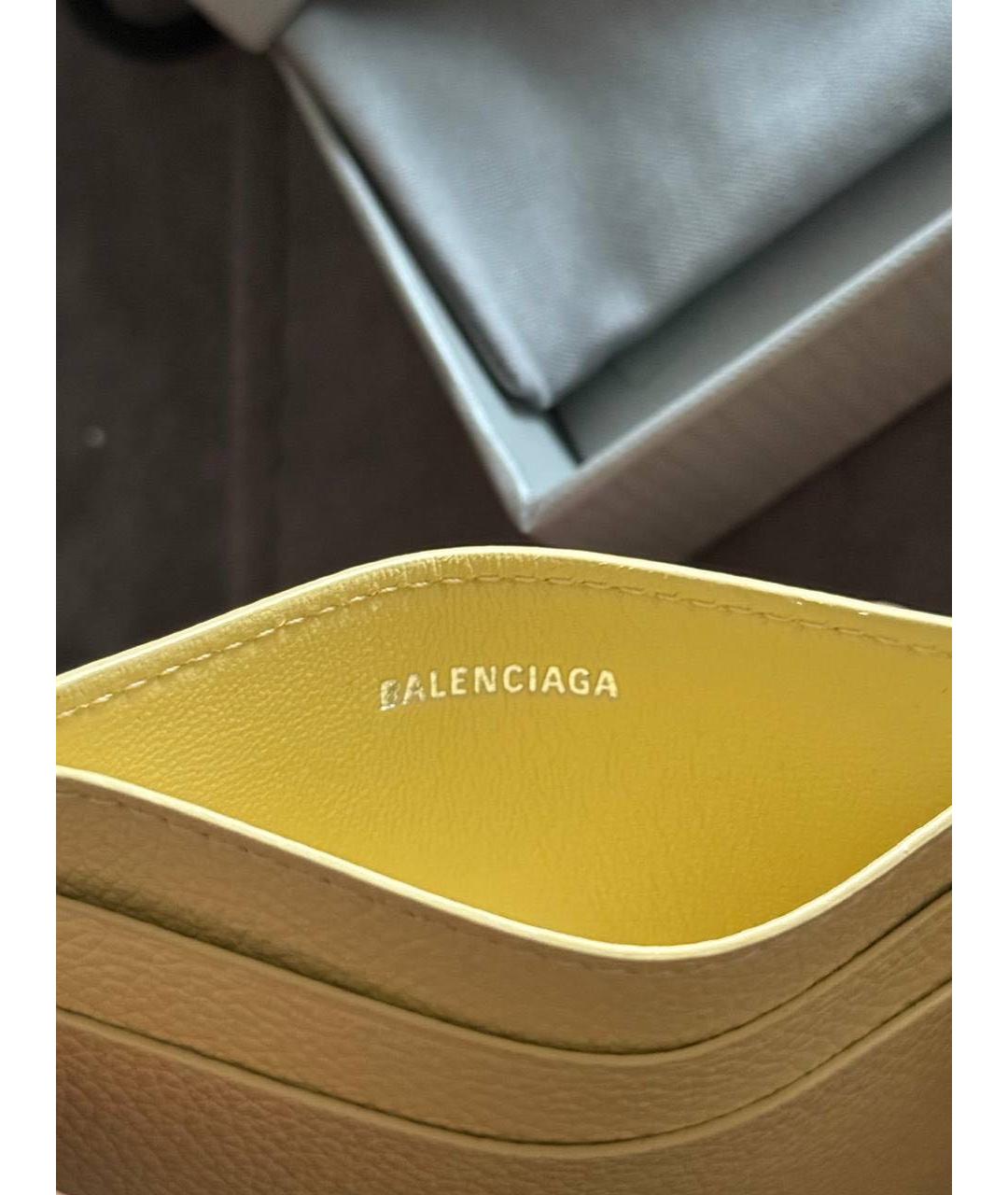 BALENCIAGA Желтый кожаный кардхолдер, фото 5