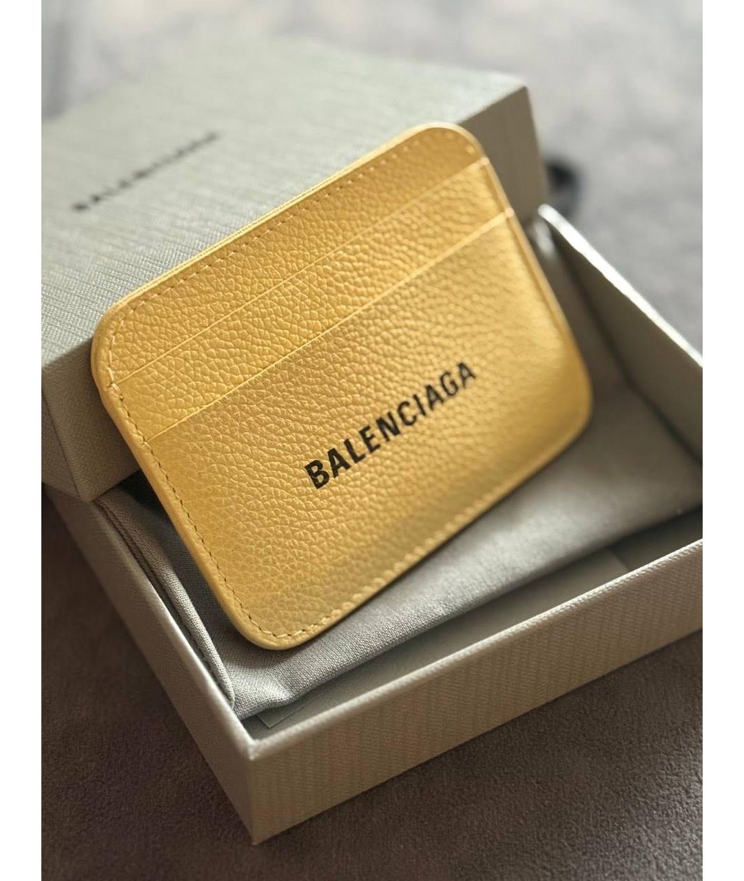BALENCIAGA Желтый кожаный кардхолдер, фото 2