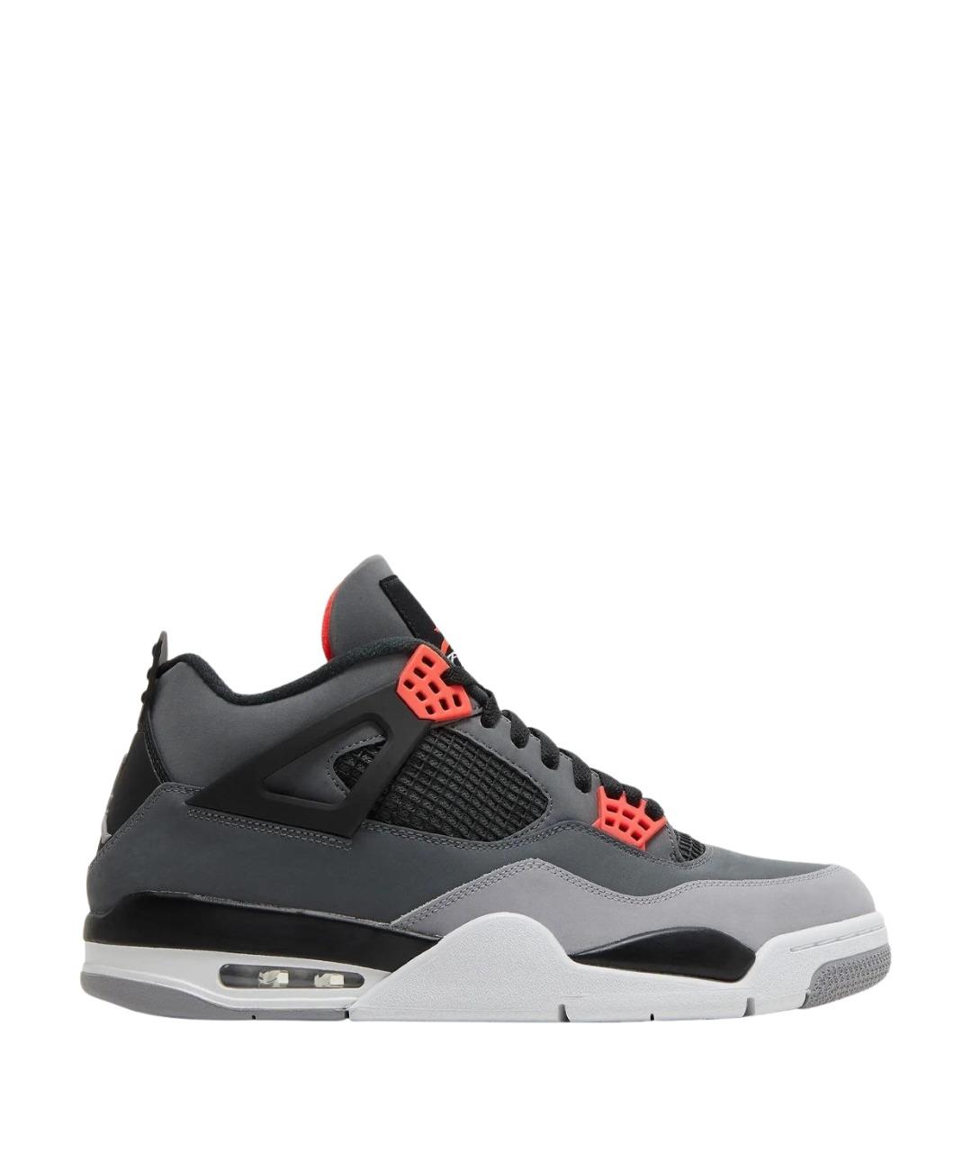 JORDAN Серые кожаные высокие кроссовки / кеды, фото 1