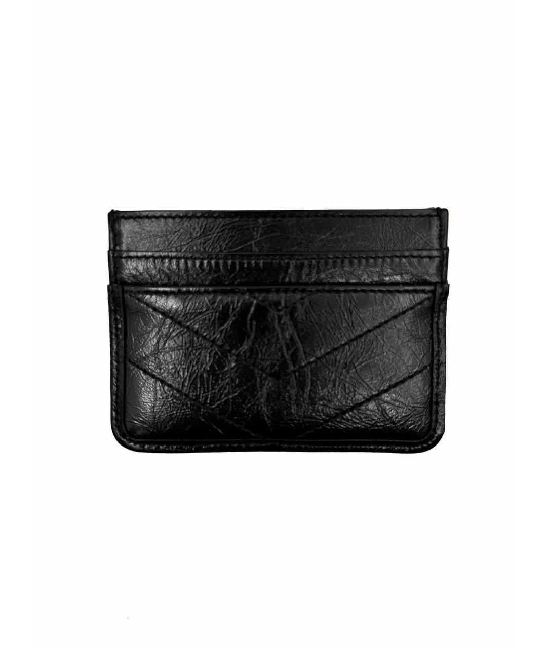 SAINT LAURENT Черный кожаный кардхолдер, фото 2