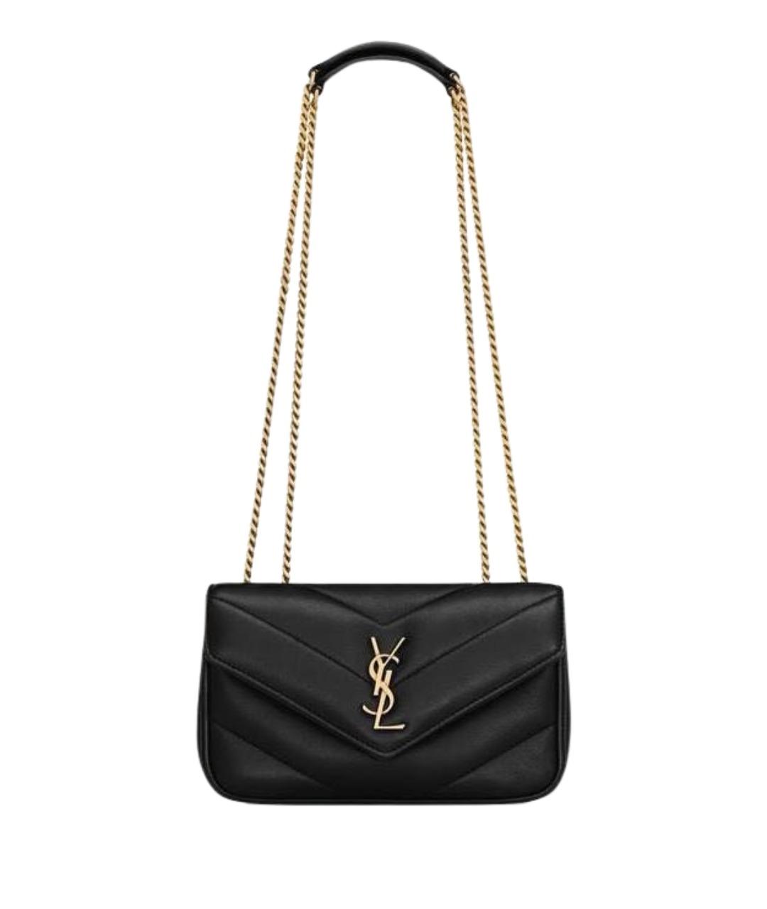 SAINT LAURENT Черная кожаная сумка через плечо, фото 1