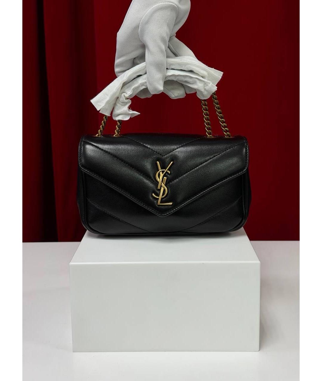 SAINT LAURENT Черная кожаная сумка через плечо, фото 8