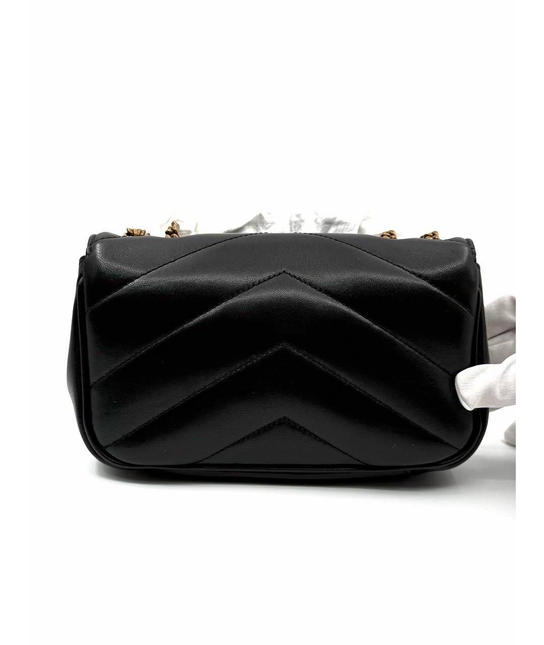 SAINT LAURENT Черная кожаная сумка через плечо, фото 7