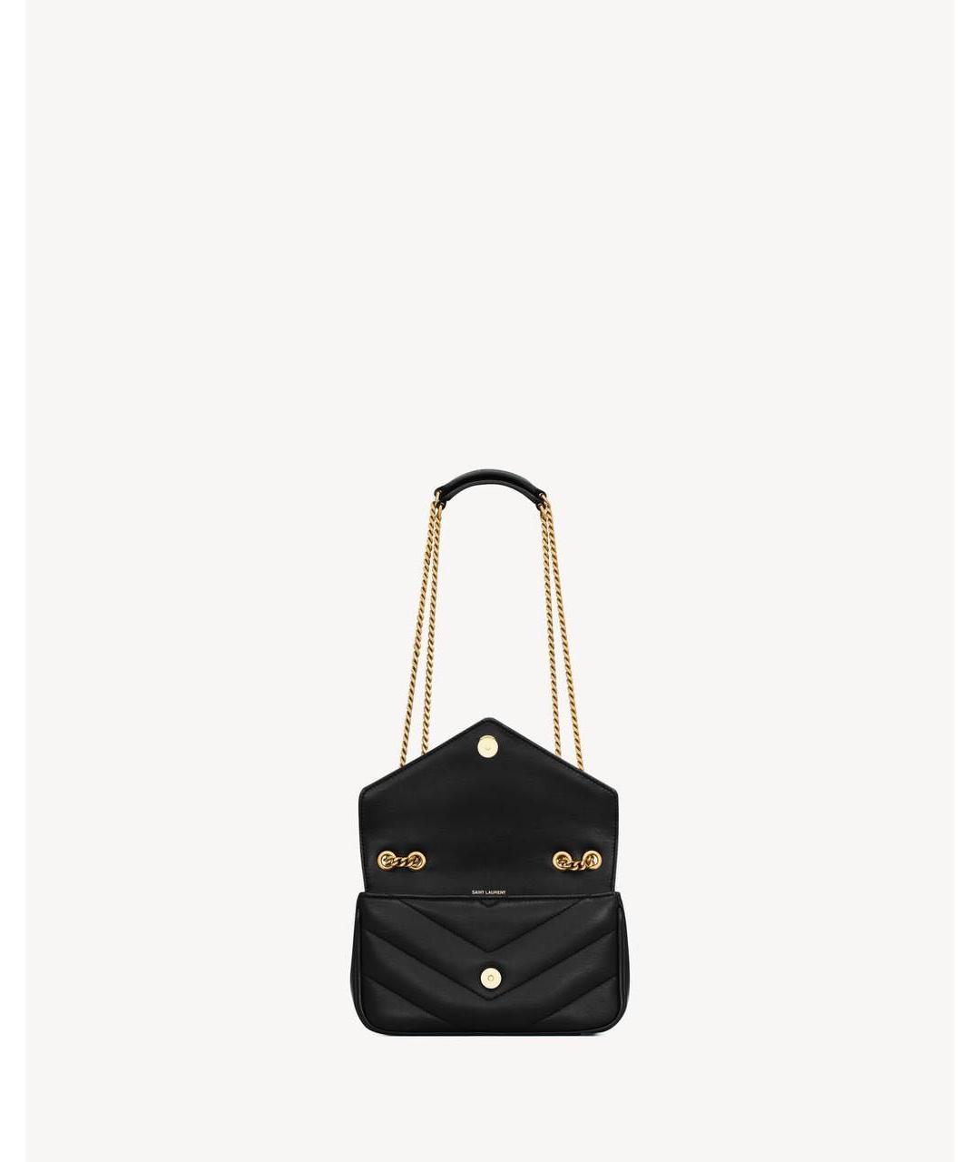 SAINT LAURENT Черная кожаная сумка через плечо, фото 3