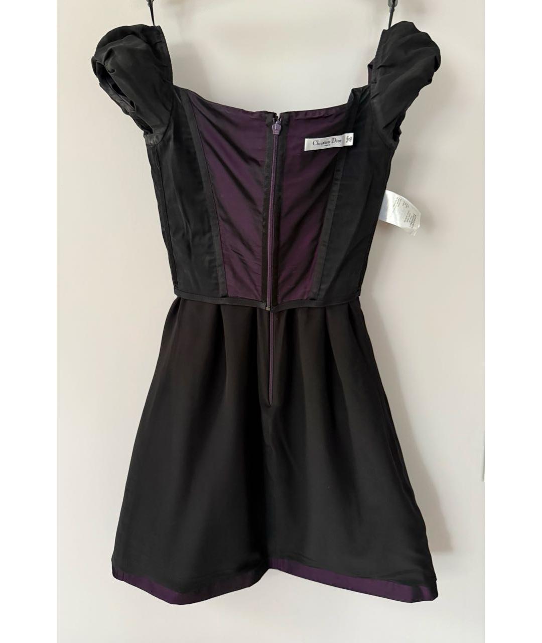 CHRISTIAN DIOR Фиолетовое шелковое коктейльное платье, фото 3
