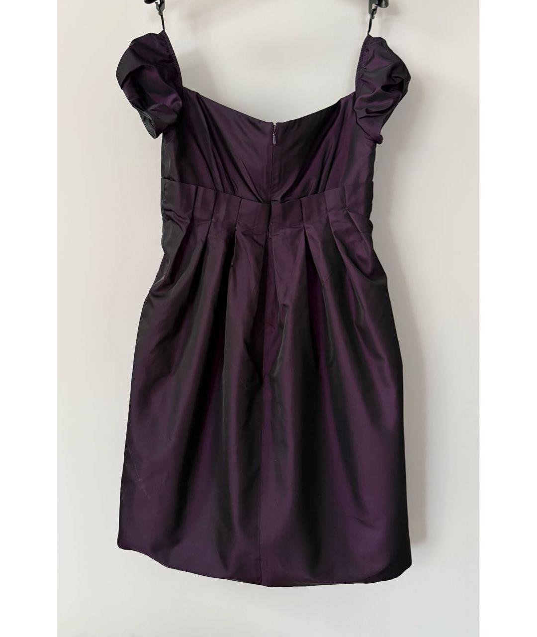 CHRISTIAN DIOR Фиолетовое шелковое коктейльное платье, фото 2