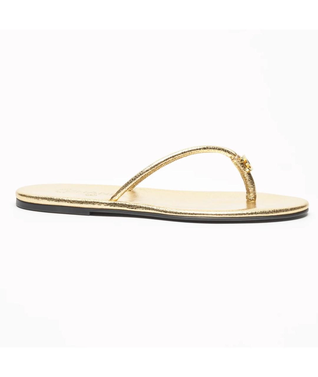 CHANEL Золотые кожаные шлепанцы, фото 9