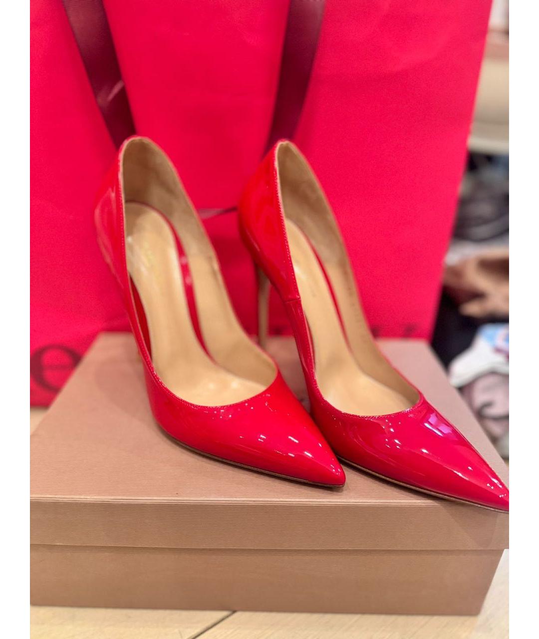 GIANVITO ROSSI Красные туфли из лакированной кожи, фото 4