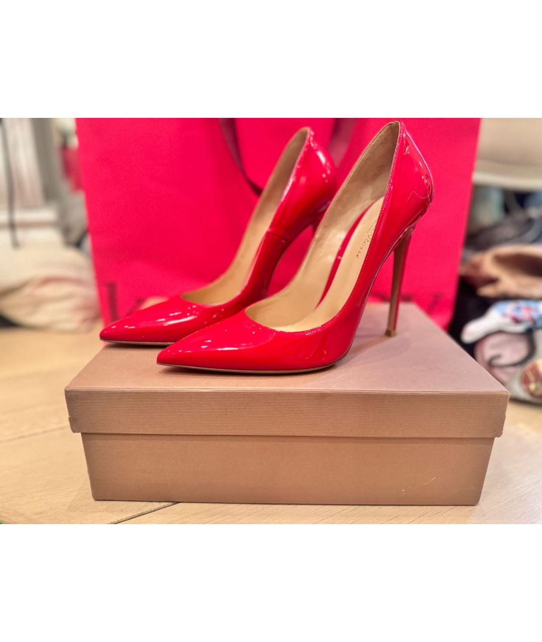 GIANVITO ROSSI Красные туфли из лакированной кожи, фото 5