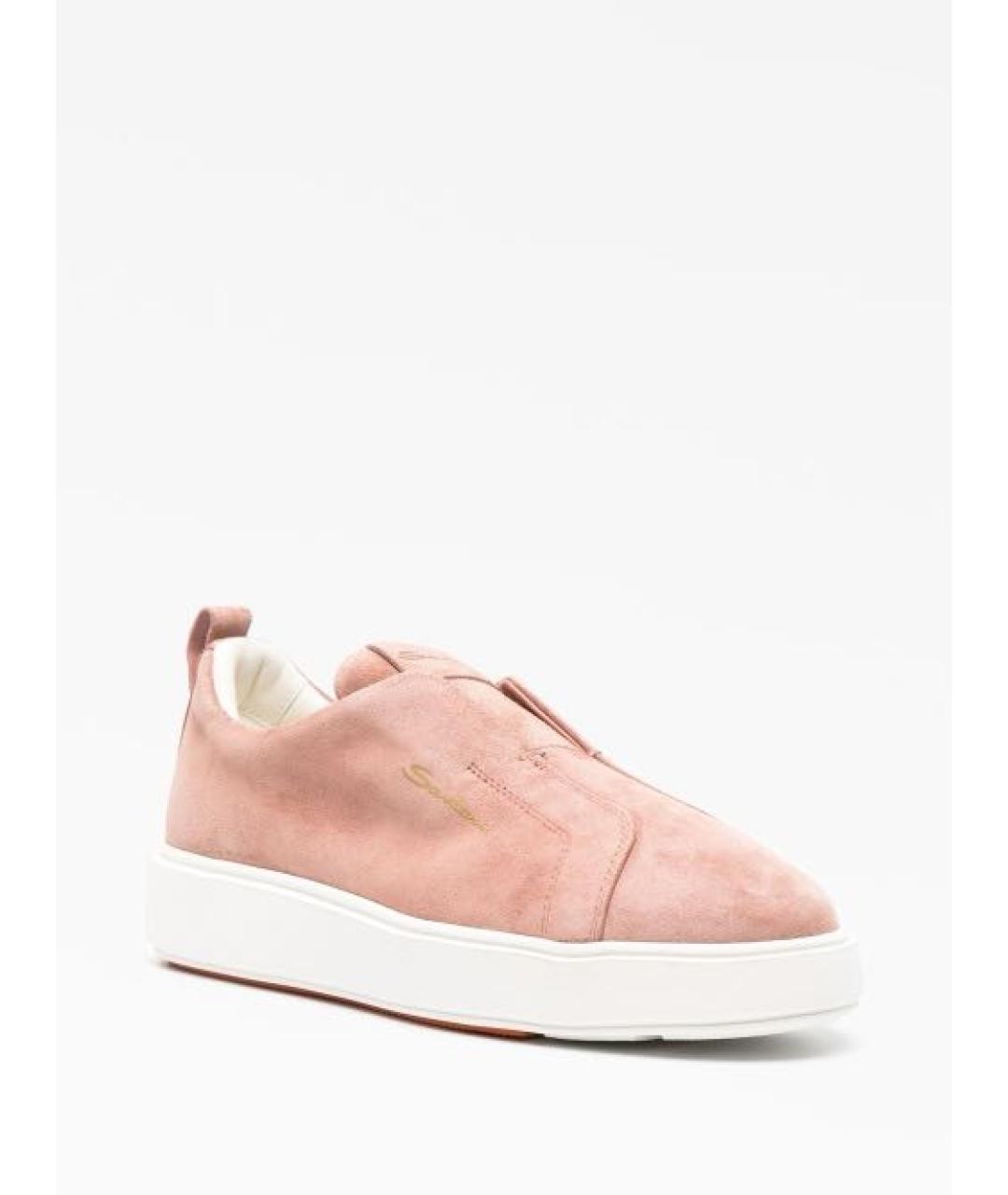 SANTONI Розовые замшевые кеды, фото 3