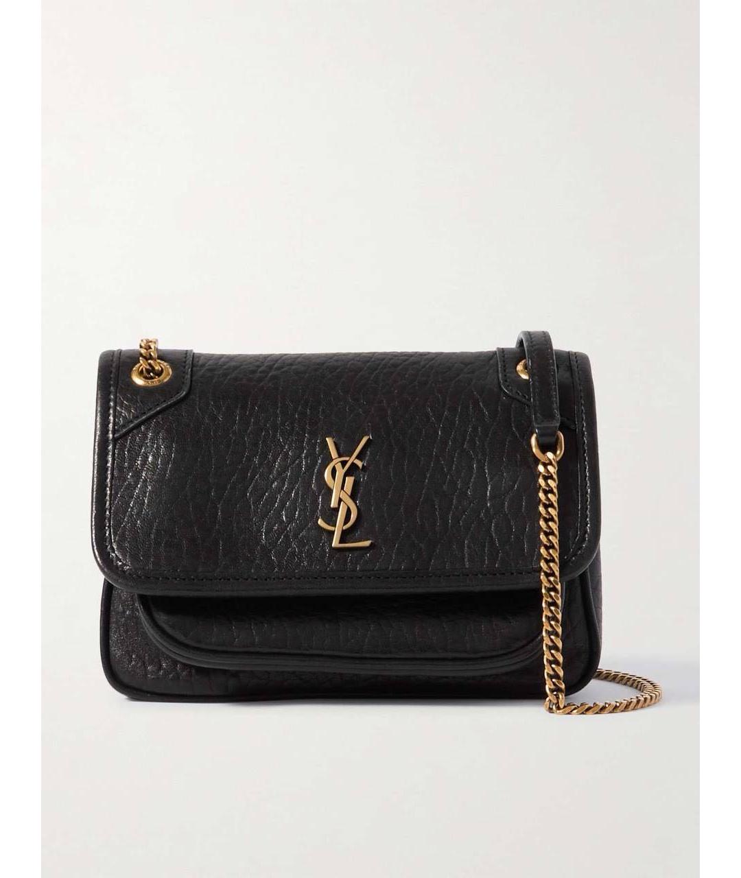 SAINT LAURENT Черная кожаная сумка через плечо, фото 8
