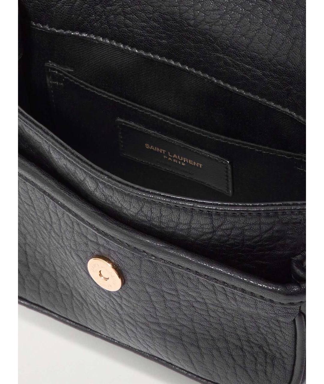SAINT LAURENT Черная кожаная сумка через плечо, фото 5