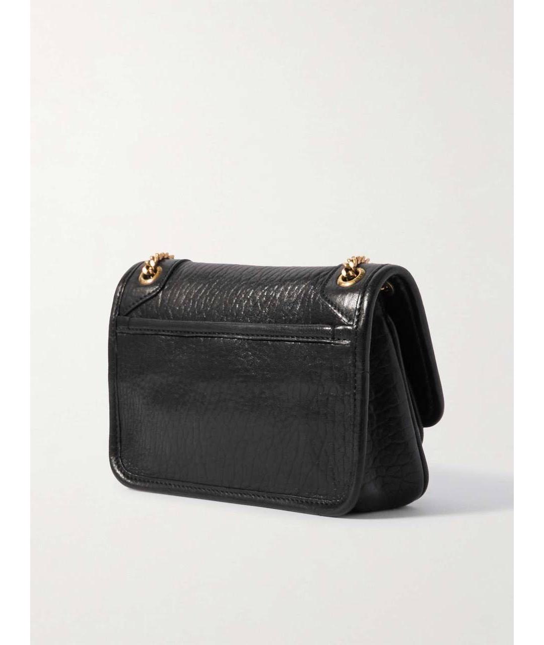 SAINT LAURENT Черная кожаная сумка через плечо, фото 2