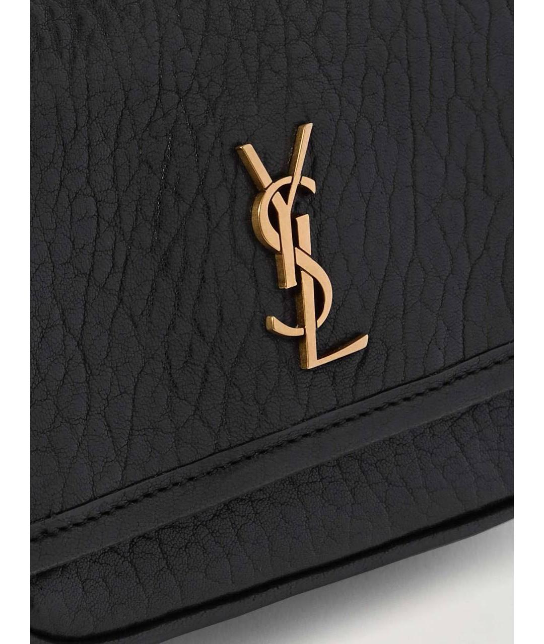 SAINT LAURENT Черная кожаная сумка через плечо, фото 4