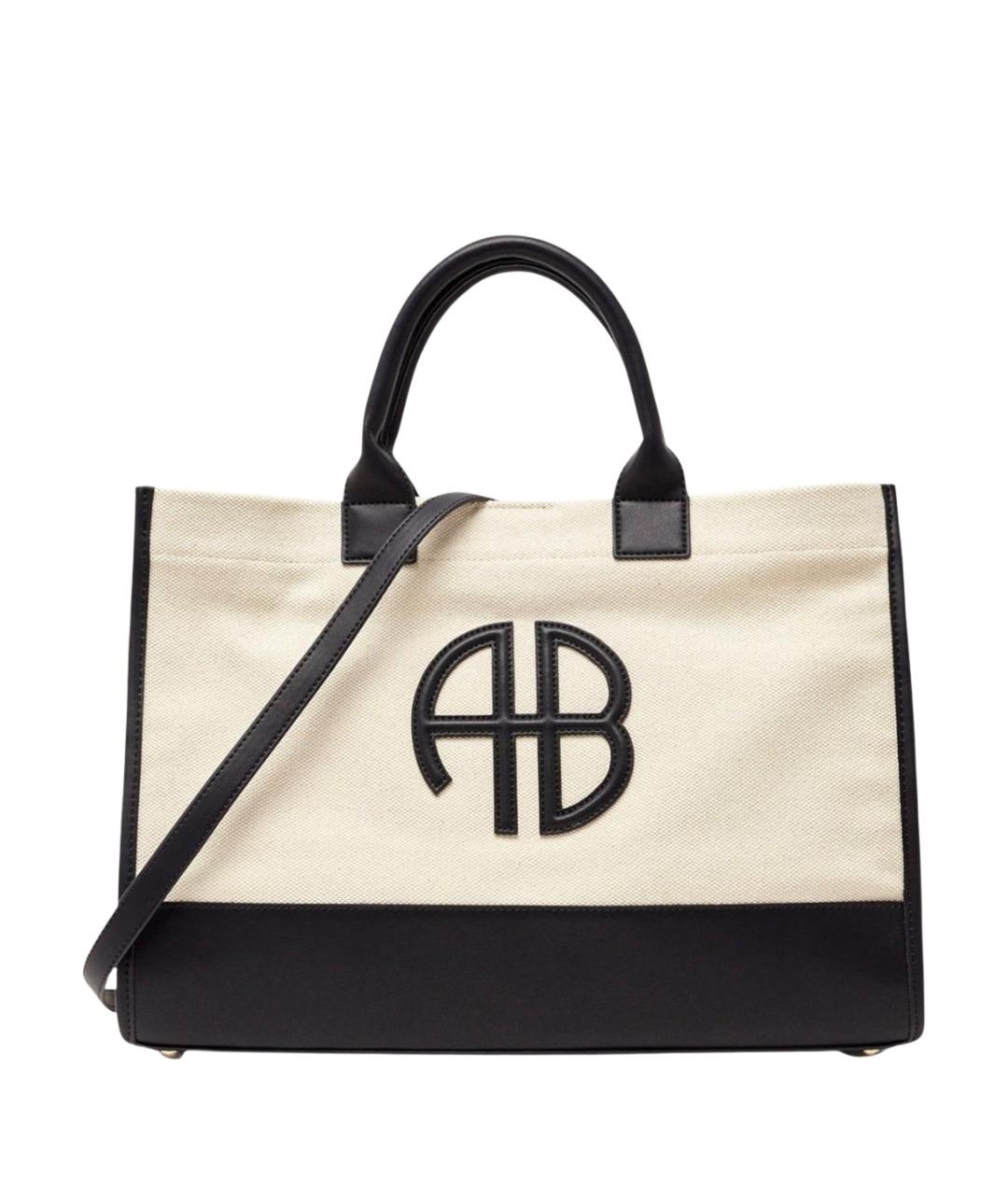 ANINE BING Бежевая хлопковая сумка тоут, фото 1