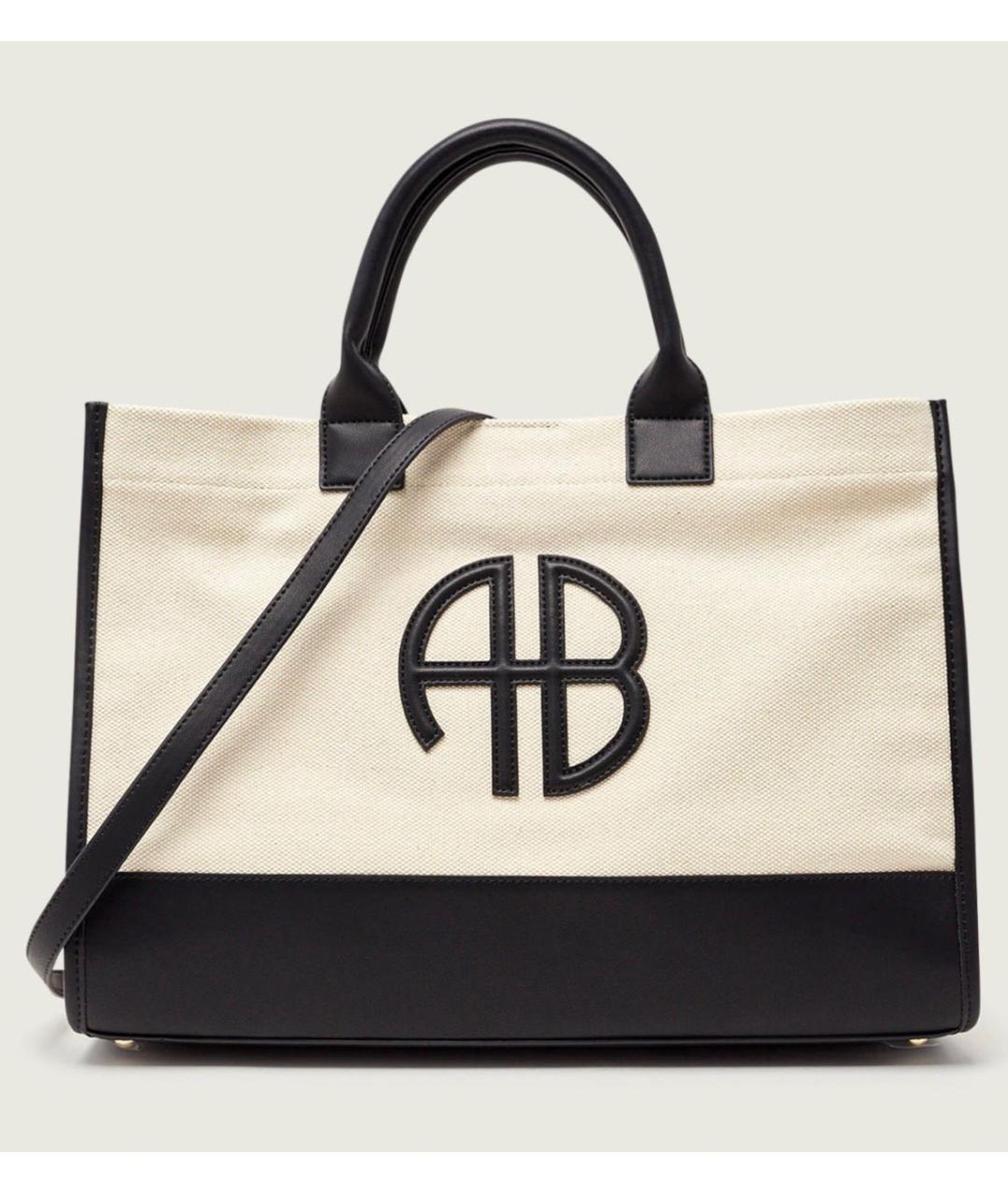 ANINE BING Бежевая хлопковая сумка тоут, фото 8