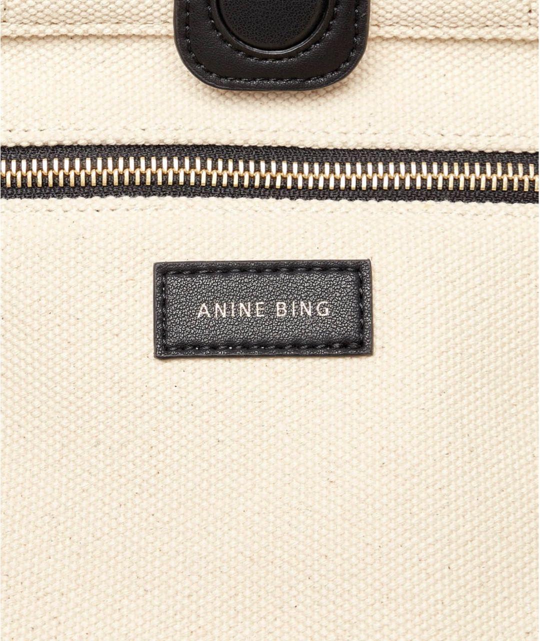 ANINE BING Бежевая хлопковая сумка тоут, фото 6