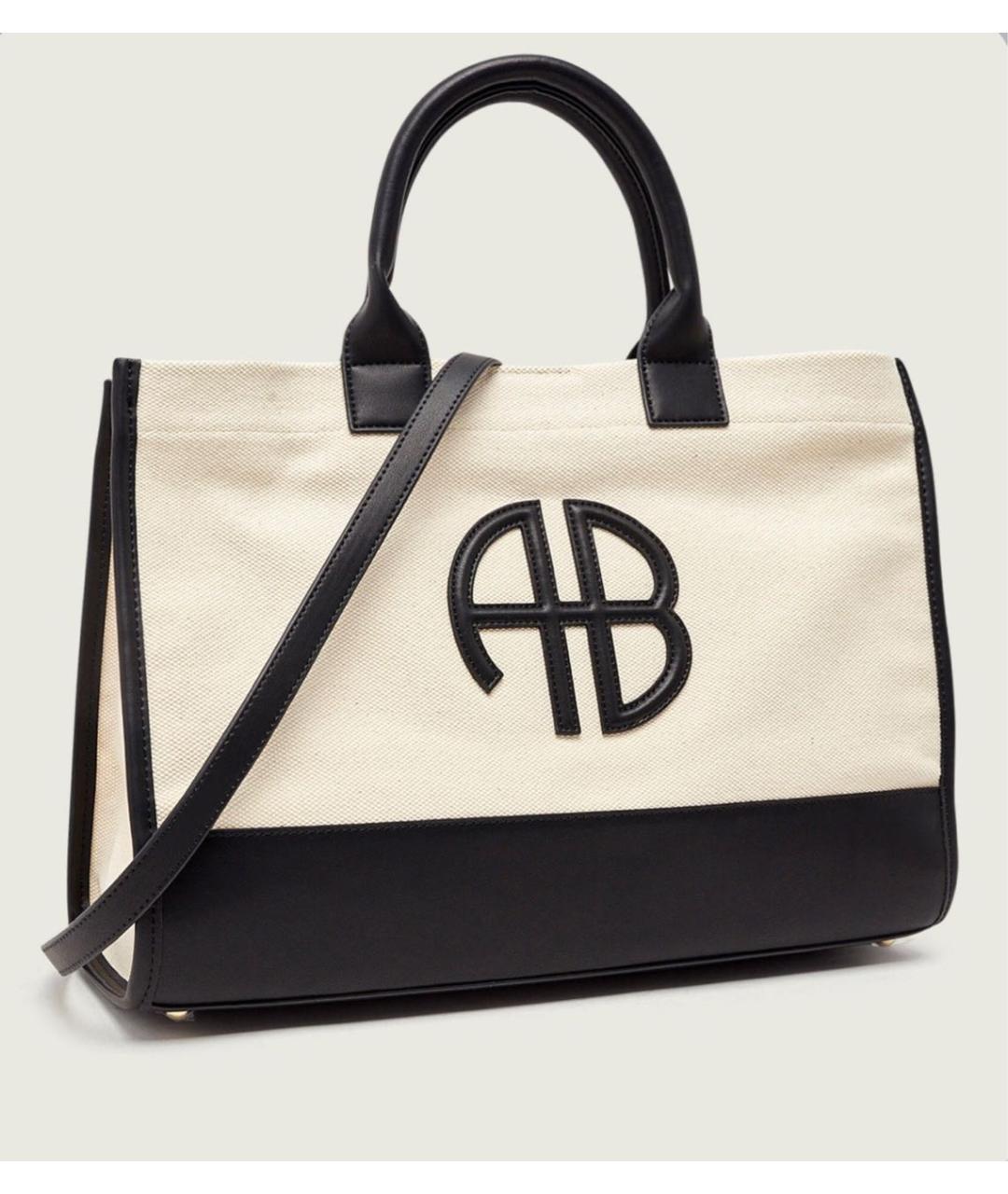 ANINE BING Бежевая хлопковая сумка тоут, фото 2