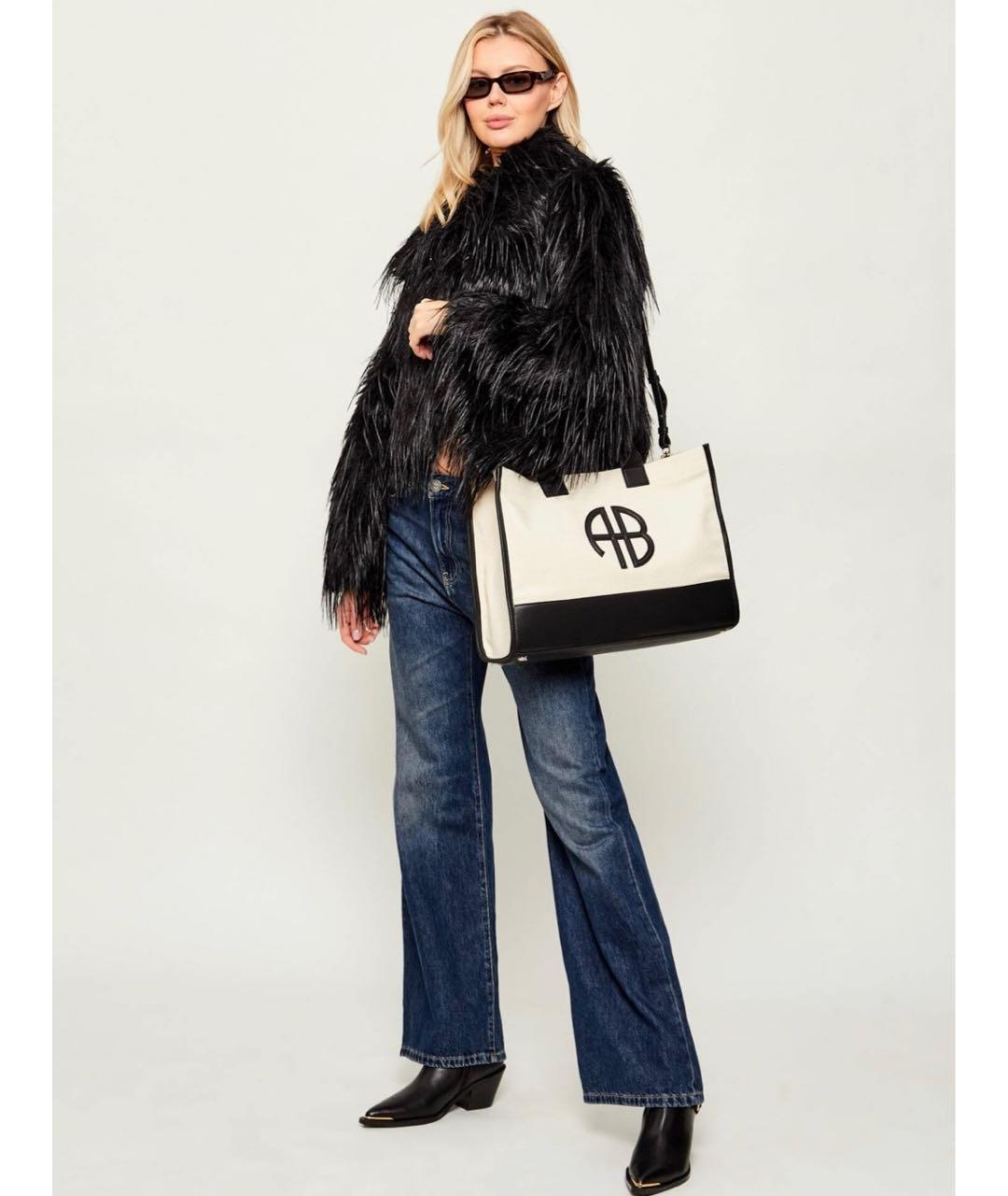 ANINE BING Бежевая хлопковая сумка тоут, фото 5