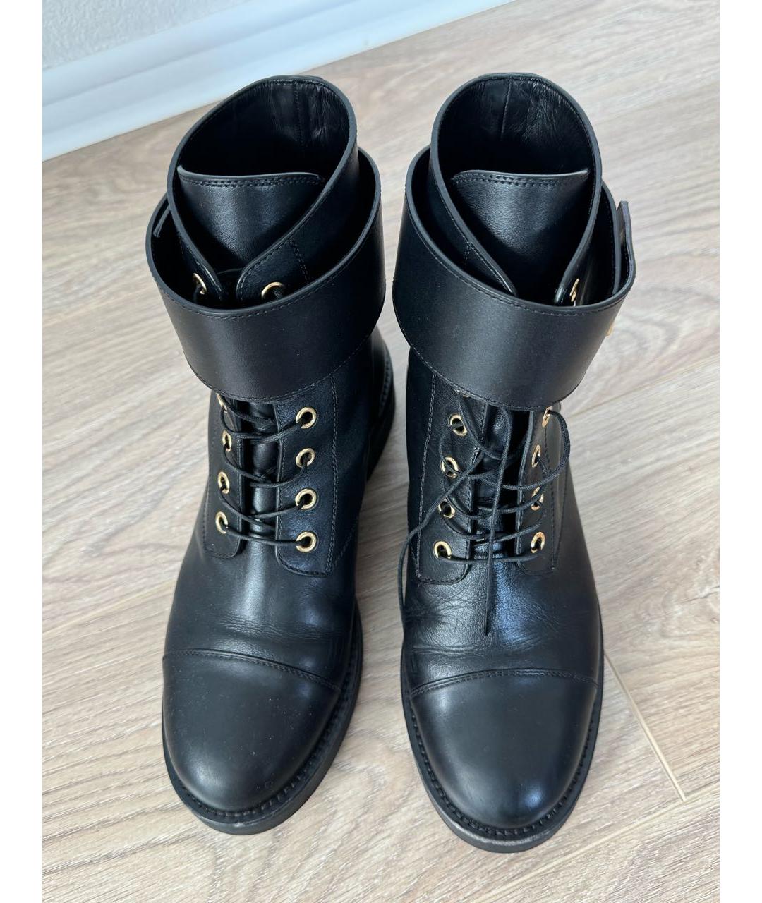 LOUIS VUITTON Черные кожаные ботинки, фото 3