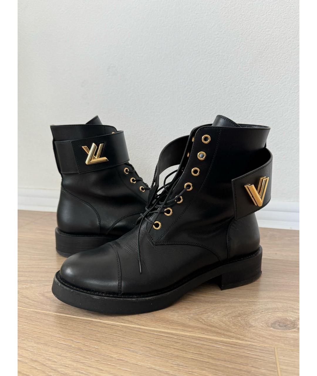 LOUIS VUITTON Черные кожаные ботинки, фото 6