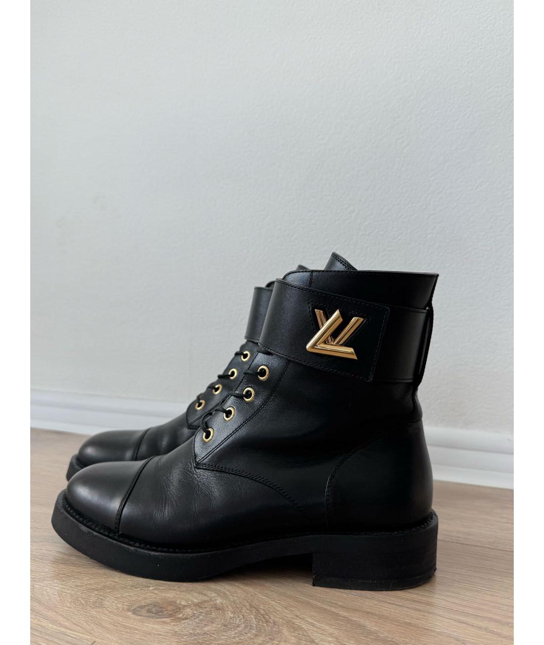 LOUIS VUITTON Черные кожаные ботинки, фото 9