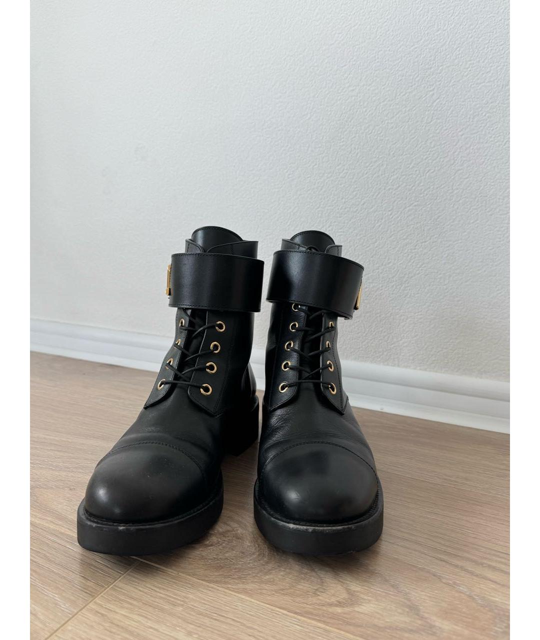 LOUIS VUITTON Черные кожаные ботинки, фото 2