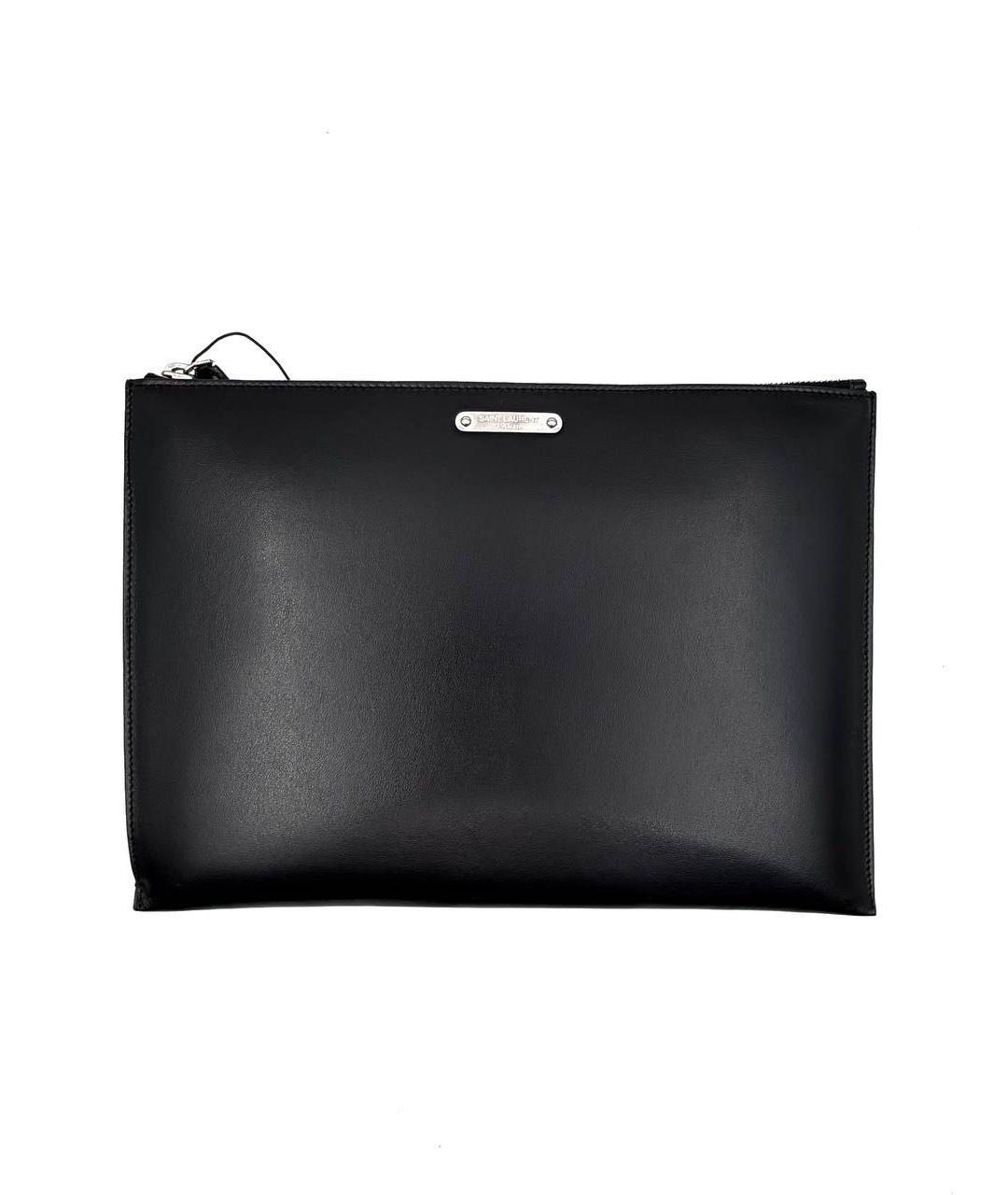 SAINT LAURENT Черная кожаная папка для документов, фото 6