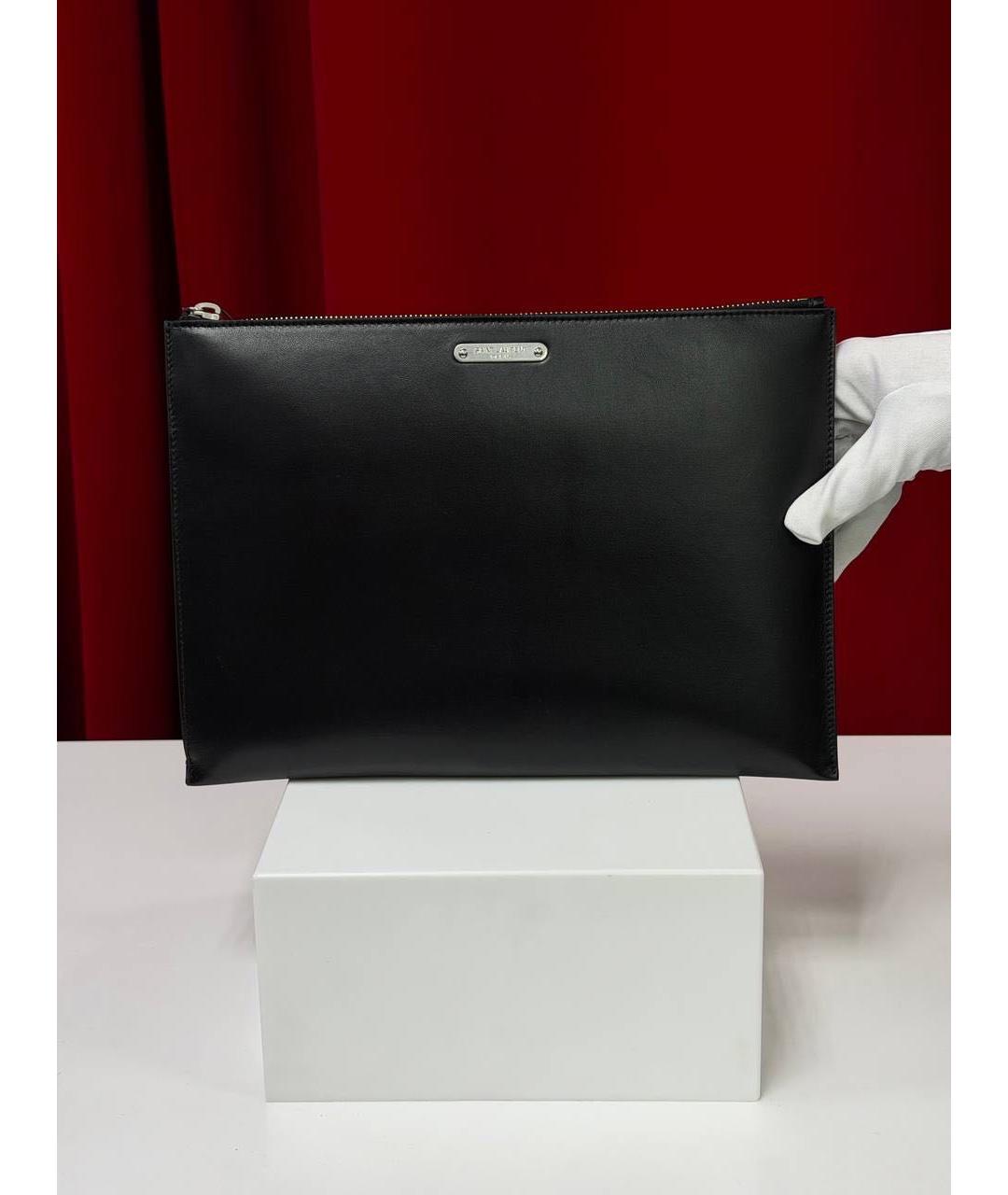 SAINT LAURENT Черная кожаная папка для документов, фото 4