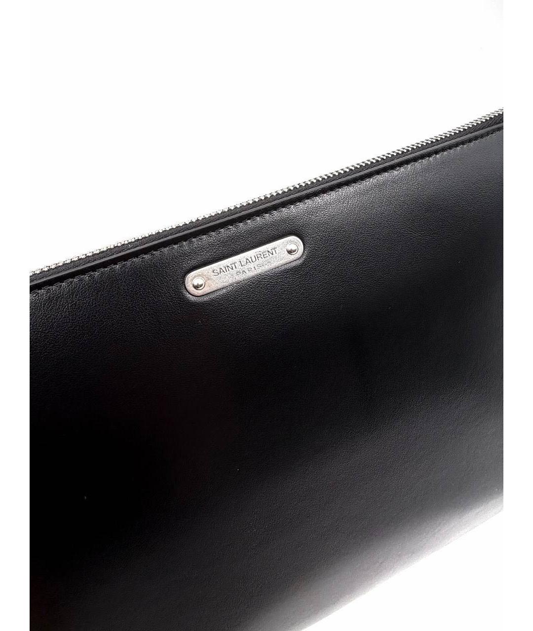 SAINT LAURENT Черная кожаная папка для документов, фото 3