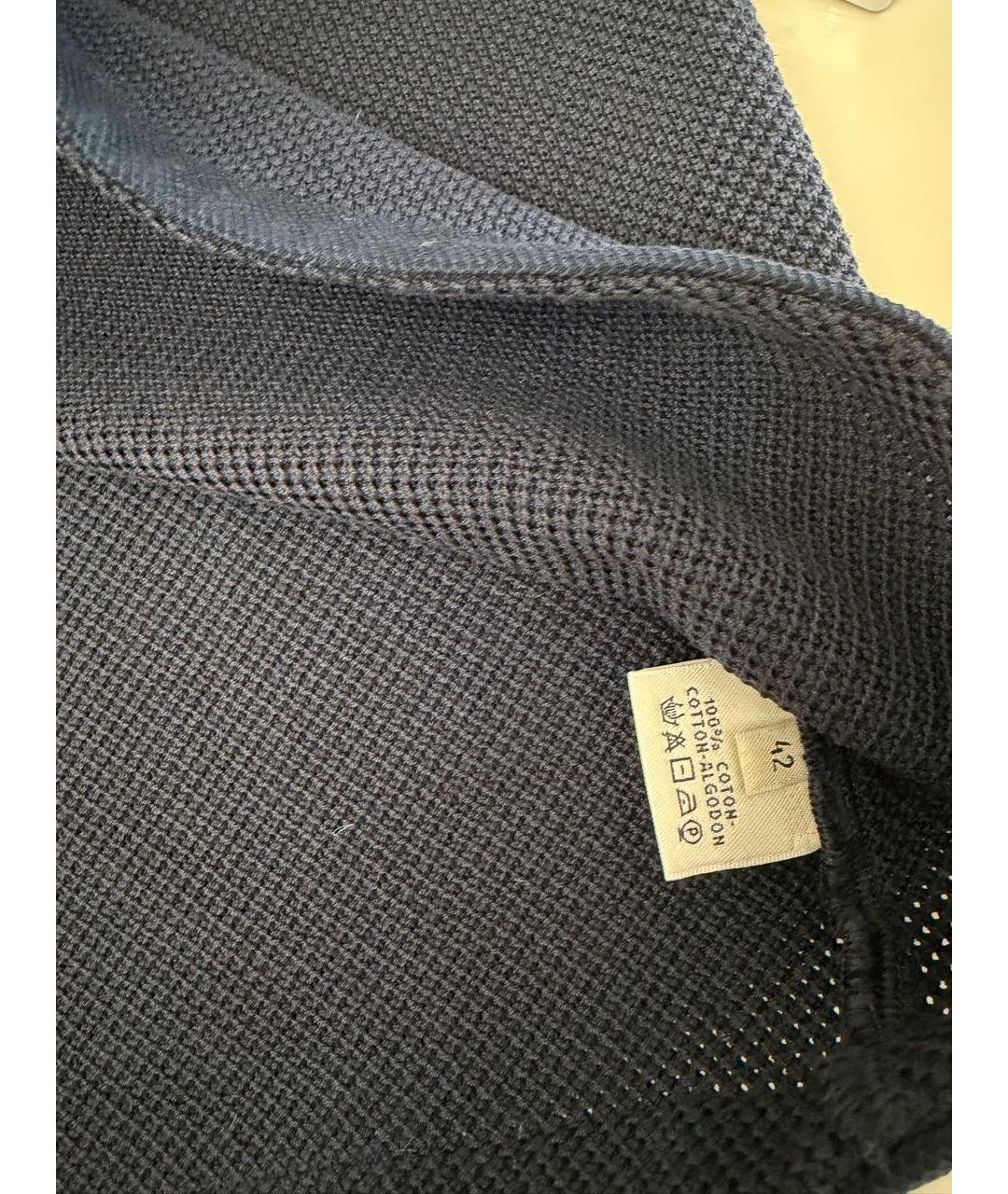 HERMES Темно-синяя хлопковая футболка, фото 6