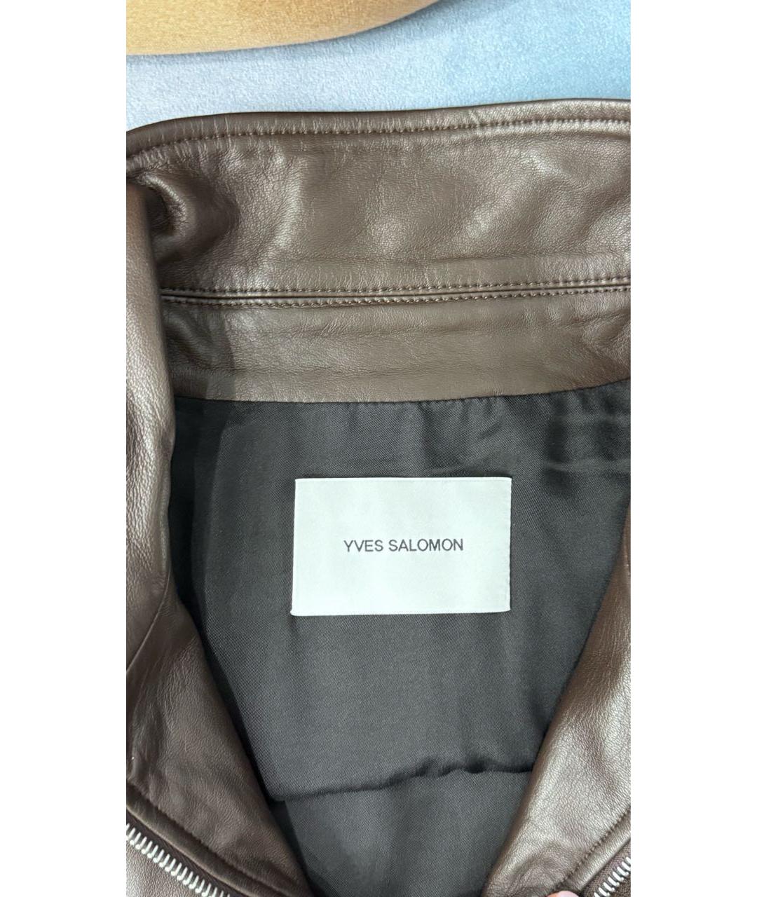 YVES SALOMON Коричневая кожаная куртка, фото 7