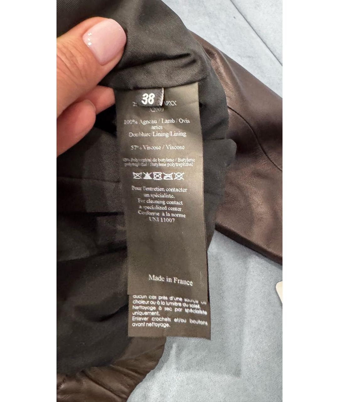 YVES SALOMON Коричневая кожаная куртка, фото 8