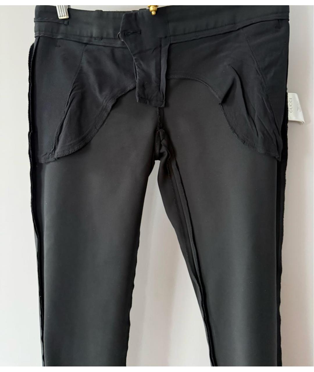 GUCCI Черные хлопко-эластановые брюки узкие, фото 3