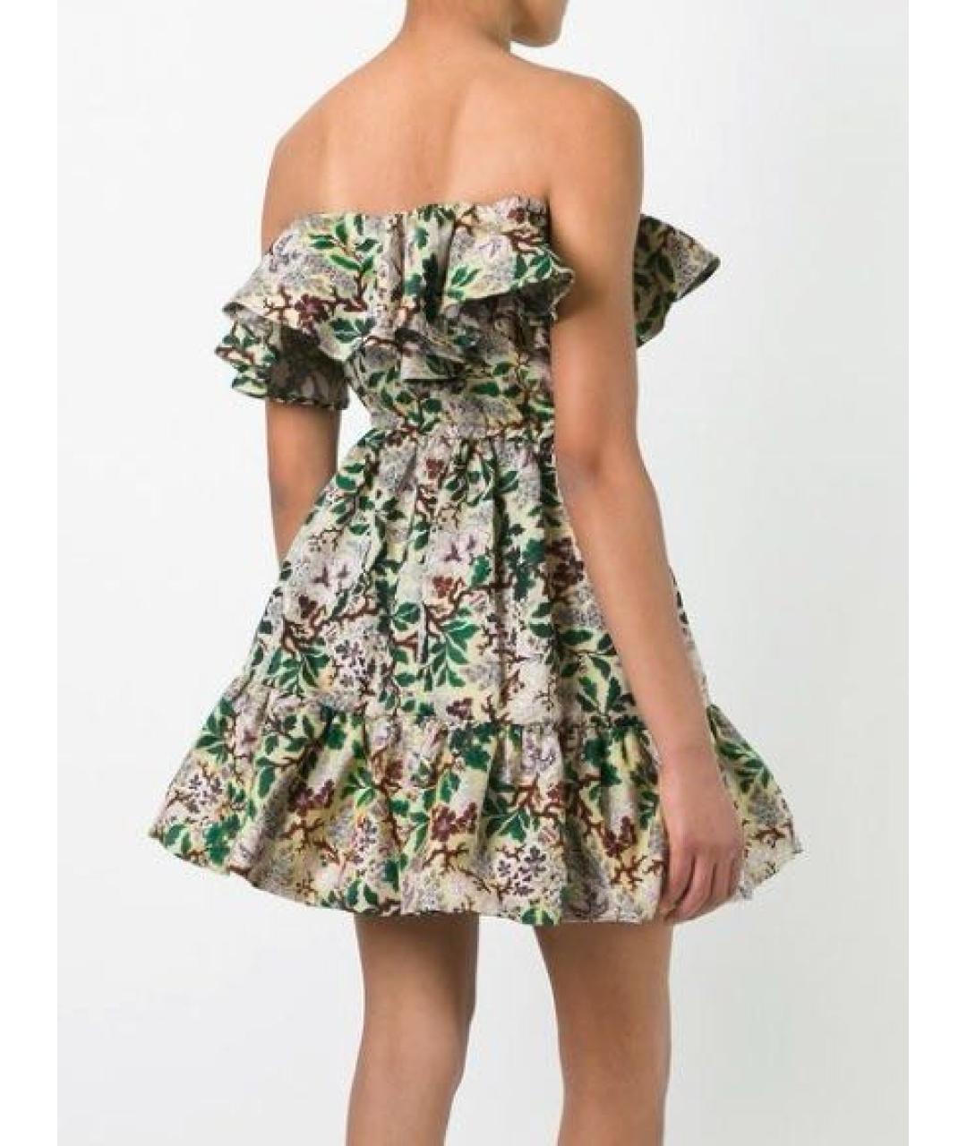 PHILOSOPHY DI LORENZO SERAFINI Хаки полиэстеровое коктейльное платье, фото 4