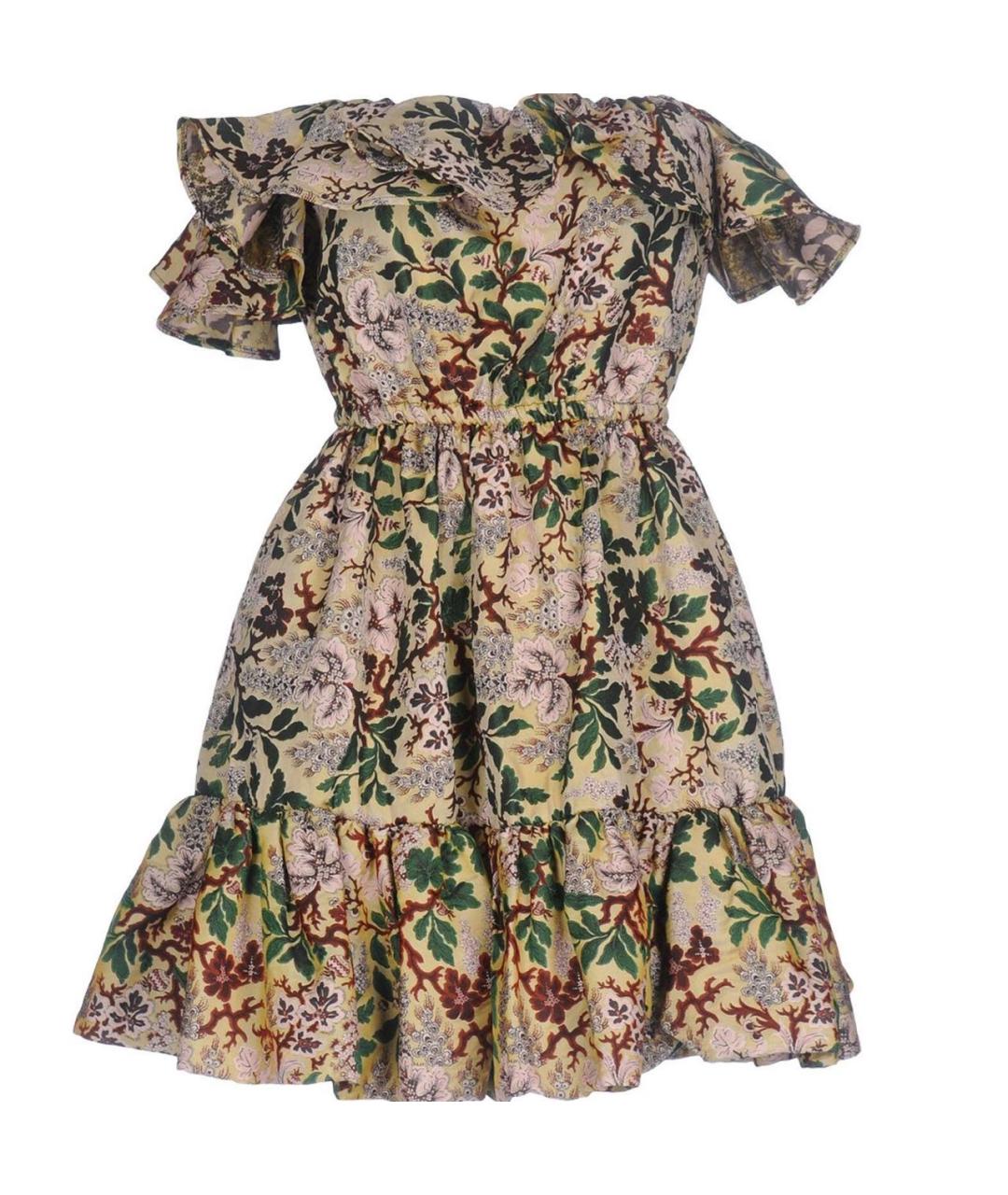 PHILOSOPHY DI LORENZO SERAFINI Хаки полиэстеровое коктейльное платье, фото 9