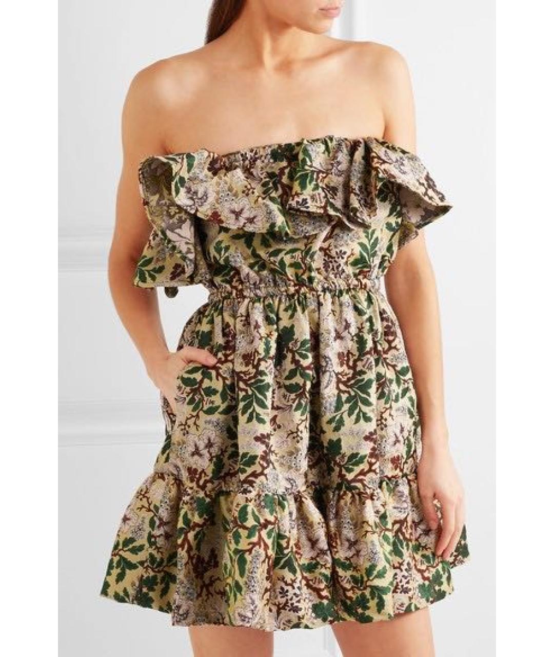 PHILOSOPHY DI LORENZO SERAFINI Хаки полиэстеровое коктейльное платье, фото 3