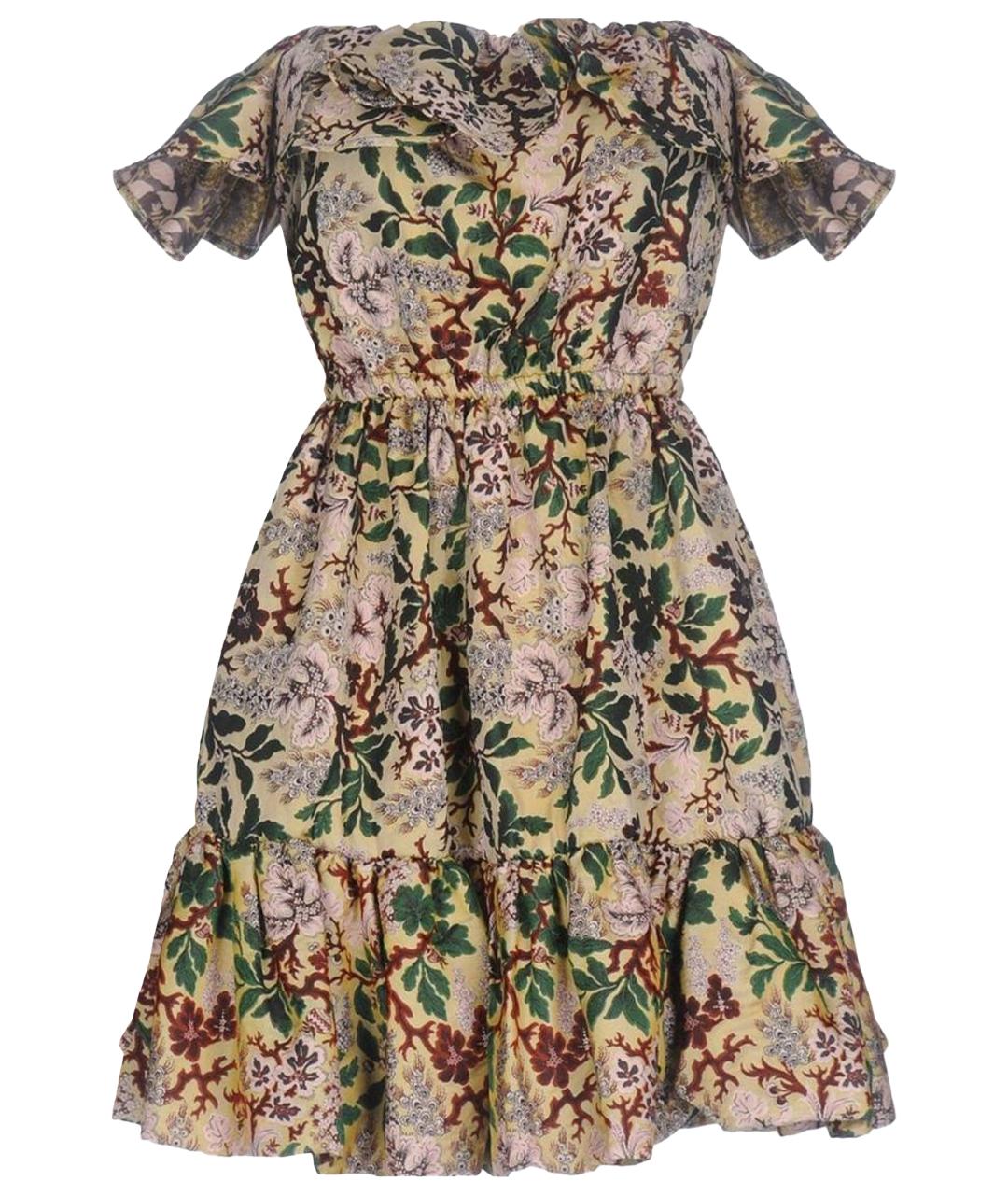 PHILOSOPHY DI LORENZO SERAFINI Хаки полиэстеровое коктейльное платье, фото 1