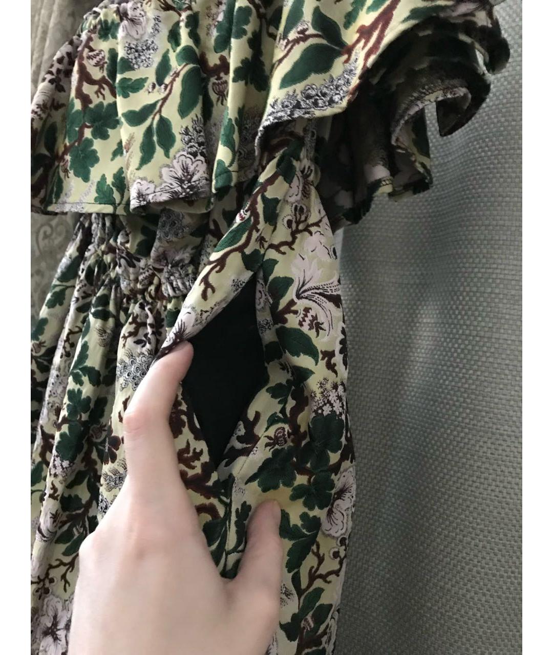 PHILOSOPHY DI LORENZO SERAFINI Хаки полиэстеровое коктейльное платье, фото 7