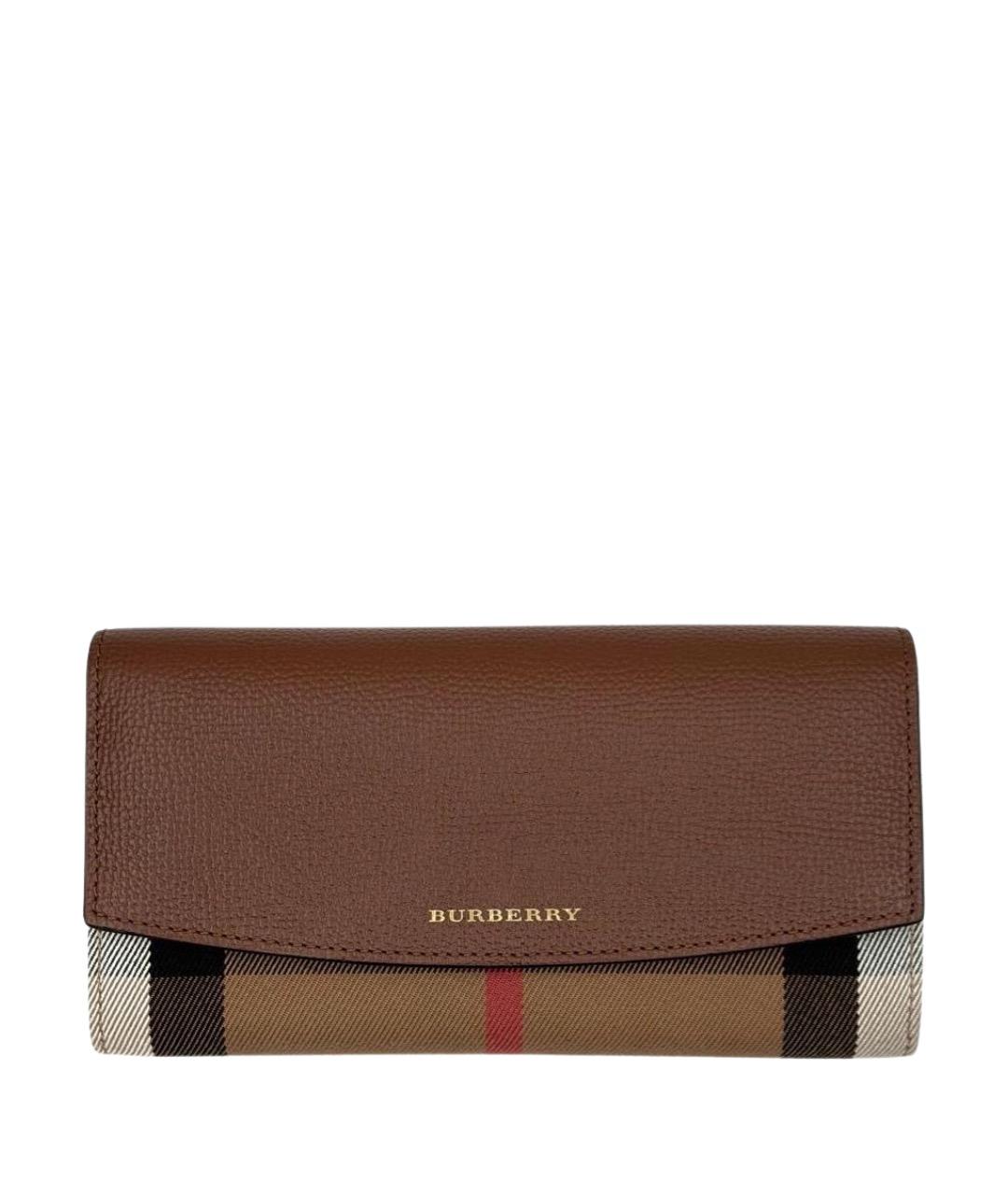 BURBERRY Коричневый кожаный кошелек, фото 1