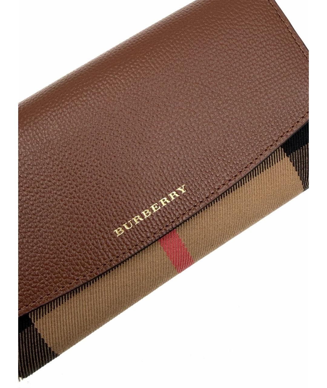 BURBERRY Коричневый кожаный кошелек, фото 3
